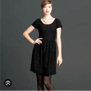 Banana Republic Black Lace Short Sleeve Fit-and-Flare Dress